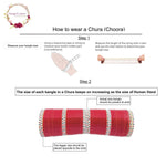 Radha Krishna Rajwadi chuda, Bridal chuda, Dulhan Bridal Art Stones Bangles Set, Jaipur Rajasthani Indian chura, Red Green Chura Set