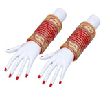 Designer Golden White & Red Stone Chuda Bridal Dulhan Choora Fashion Chura Set