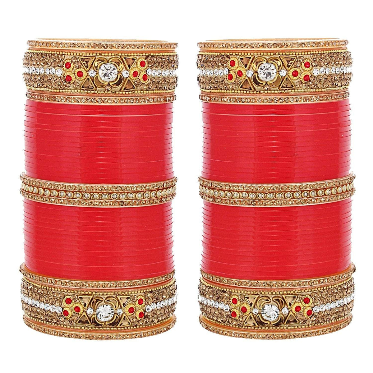 Red Designer Chura Bridal Punjabi Choora Fashion Jewellery Chuda Set