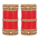 Red Designer Chura Bridal Punjabi Choora Fashion Jewellery Chuda Set