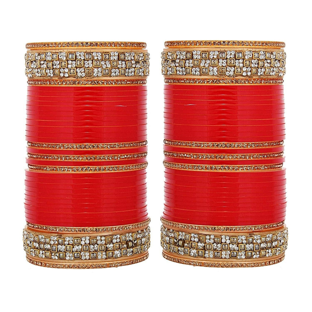 Red Designer Chura Bridal Punjabi Choora Fashion Jewellery Chuda Set