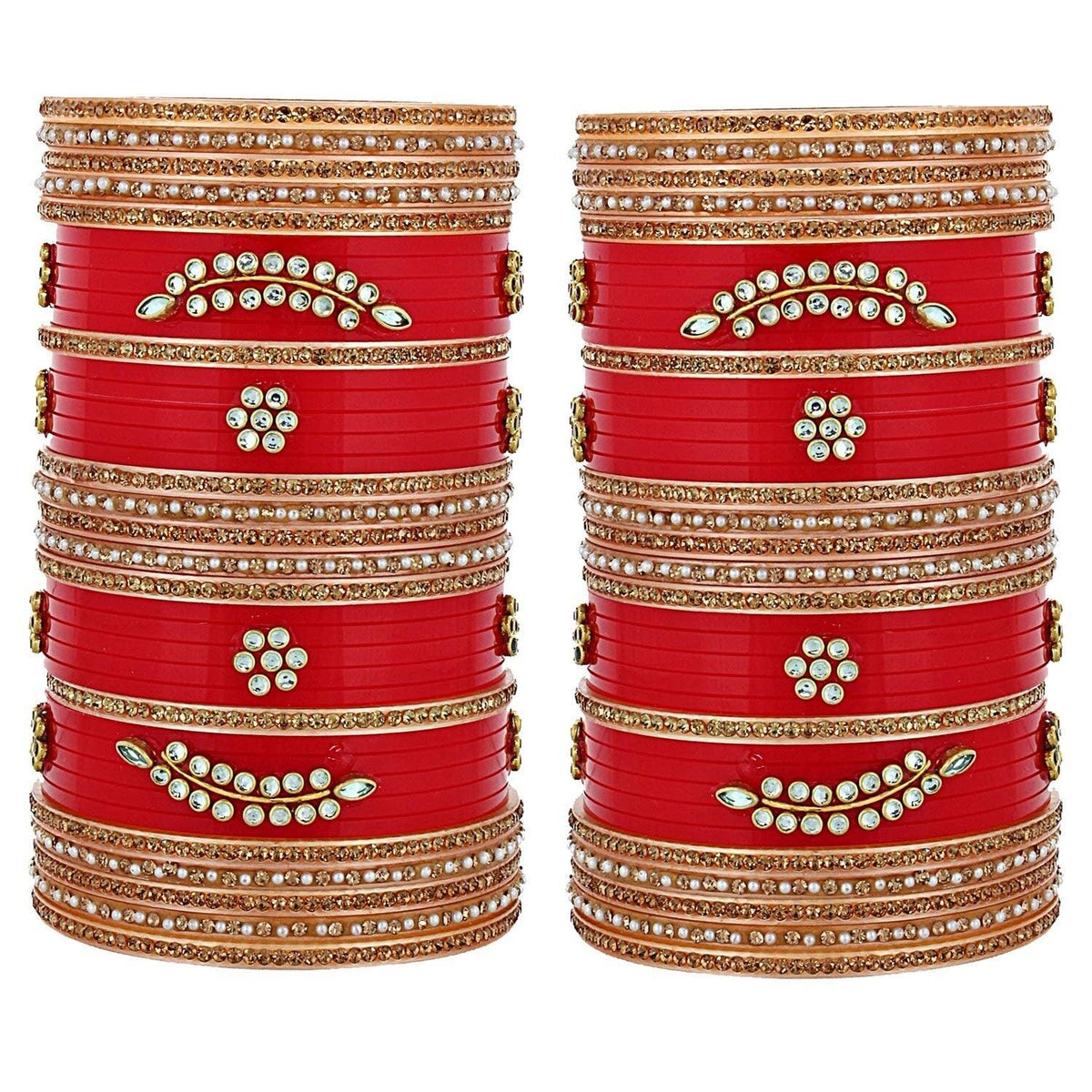 Red Designer Chura Bridal Punjabi Choora Fashion Jewellery Chuda Set
