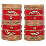 Red Designer Chura Bridal Punjabi Choora Fashion Jewellery Chuda Set