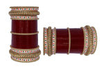 Maroon Bridal Punjabi Choora Indian Wedding Wear for Girls and Women. Gives you Royal look.