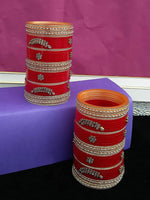 Red Designer Chura Bridal Punjabi Choora Fashion Jewellery Chuda Set