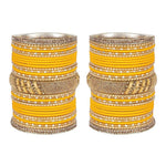 Indian Bangles / Indian Bangle Set / Bridal Bangles / Indian Jewelry / Traditional Brass Metal Crystal Bangle Set For Women & Girls