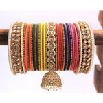 Indian Wedding Bangles With Stone Work Wedding Bangles Indian Jewelry with Jhumki Border