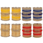 Indian Bangles / Indian Bangle Set / Bridal Bangles / Indian Jewelry / Traditional Brass Metal Crystal Bangle Set For Women & Girls