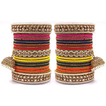 Indian Bangle set, Bridal bangles, Thread Bangles, Traditional Bracelet, Bridal Choora Set Wedding Eid Karwachauth Navratri Bollywood Choora