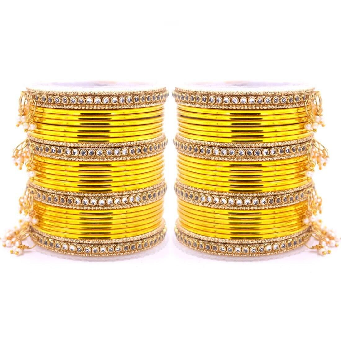Indian Bangle Set, Metal Bangles set for 54 psc, Bridal Bangles, Traditional wedding Bangle Bracelet set for women