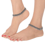 Oxidised Silver Jewellery Payal Traditional Stylish Anklets, Indian anklets, Silver Ankle Bracelet for Women & Girls (Antique Silver)