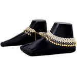 Ghungroo Gold Plated Alloy Anklet, Handcrafted Payal/Anklets, Anklets for women, Indian anklet, Gold ankle bracelet pair for women
