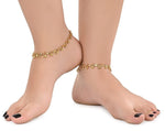 Traditional Silver & Gold Plated Handcrafted Payal/Anklets pair, Anklets for women, Indian anklet, Ankle bracelet pair for women - Libasaa