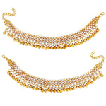 Ghungroo Gold Plated Alloy Anklet, Handcrafted Payal/Anklets, Anklets for women, Indian anklet, Gold ankle bracelet pair for women