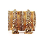 Indian bangle set , Bridal bangles, Traditional wedding jewelry, Brass Metal and Stone Bridal Crystal Bangle Set for Women