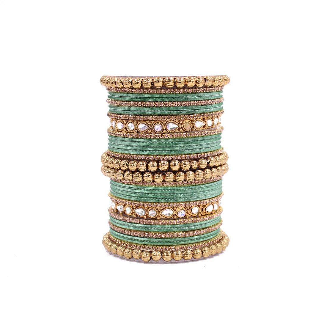 Indian Bangle set, Bridal bangles, Thread Bangles, Traditional Bracelet, Ethnic Bangles, Wedding Eid Navratri Bollywood Choora Set for Women