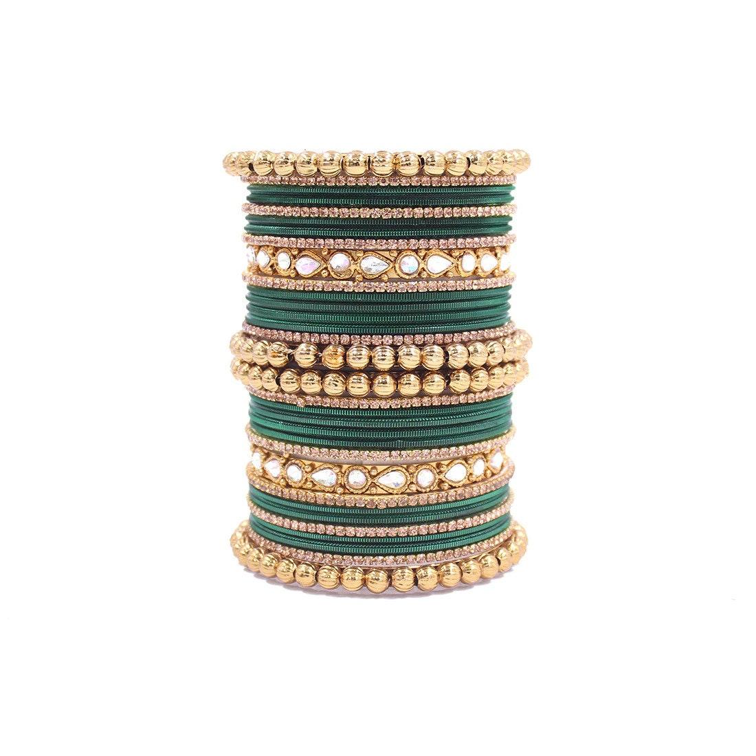 Indian Bangle set, Bridal bangles, Thread Bangles, Traditional Bracelet, Ethnic Bangles, Wedding Eid Navratri Bollywood Choora Set for Women