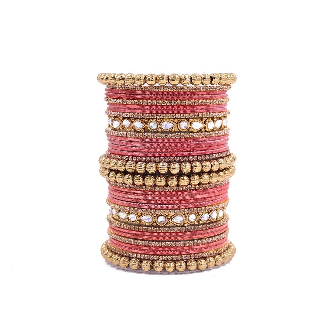 Indian Bangle set, Bridal bangles, Thread Bangles, Traditional Bracelet, Ethnic Bangles, Wedding Eid Navratri Bollywood Choora Set for Women