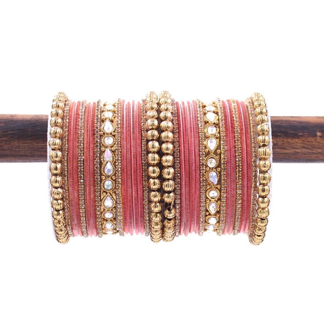 Indian Bangle set, Bridal bangles, Thread Bangles, Traditional Bracelet, Ethnic Bangles, Wedding Eid Navratri Bollywood Choora Set for Women