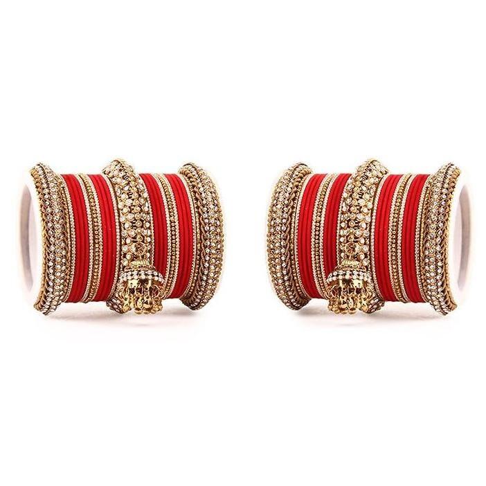 Indian Bollywood Bangles Jewelry 5 Color Latkan Jhumka Bridal Wedding & Party Wear Bangle Bracelet Traditional Pakistani Bangles Jewelry