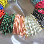 Indian Bangle Set, Indian Bangles, Thread Bangles, Matte Bangle Set Pack of 12 Colors, Colourful Bangle Bunch for Women