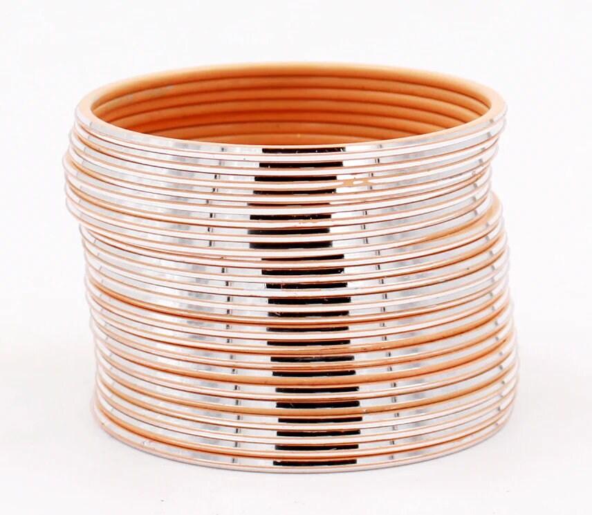 Indian Bangles Set 24 Shining Metal Bangles, Indian Jewelry, Bridal Bangles for Women, Indian Bangles, Bollywood Jewelry