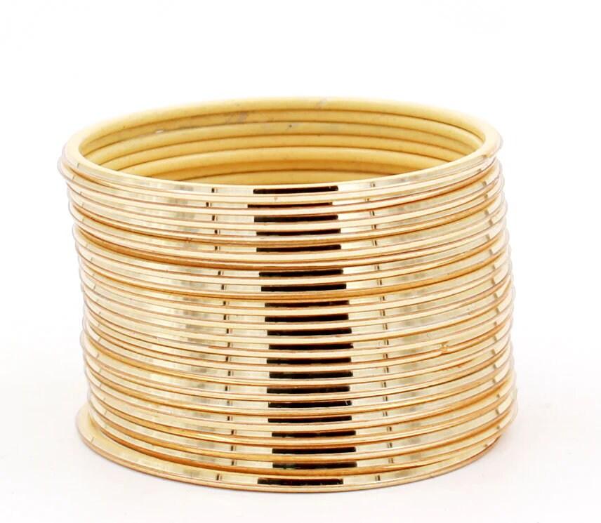Indian Bangles Set 24 Shining Metal Bangles, Indian Jewelry, Bridal Bangles for Women, Indian Bangles, Bollywood Jewelry