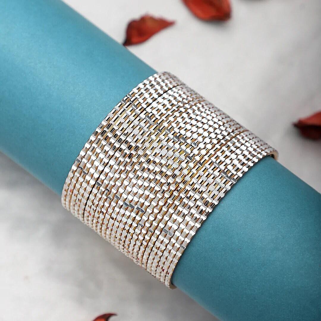 Indian Bangles, 24 Shining Bangles Set with Cutting design, Indian Jewelry, Bridal Bangles for Women, Indian Bangles, Bollywood Jewelry