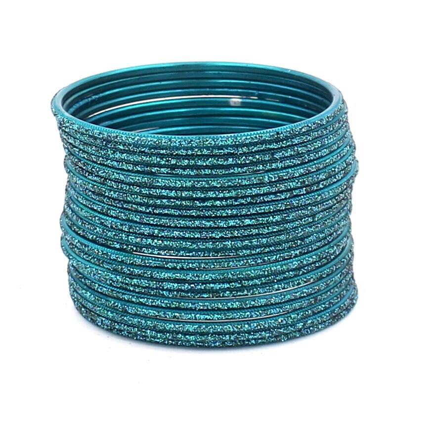 Indian Bangles, 24 Glitter Flat Shape Bangle Set , Indian Jewelry, Bridal Bangles for Women, Indian Bangles, Bollywood Jewelry