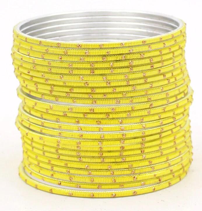 Indian Bangles, 24 Dual tone Golden Glitter Bangle Set, Indian Jewelry, Bridal Bangles, Indian Bangles, Bollywood Jewelry, Chudiyan