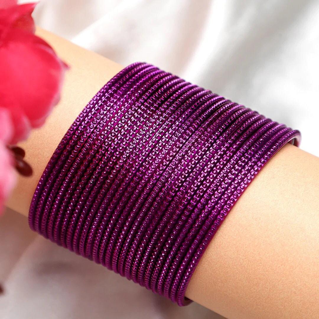 Indian Bangles, 24 Plain Dotted Bangle Set , Indian Jewelry, Bridal Bangles for Women, Indian Bangles, Bollywood Jewelry, Chudiyan
