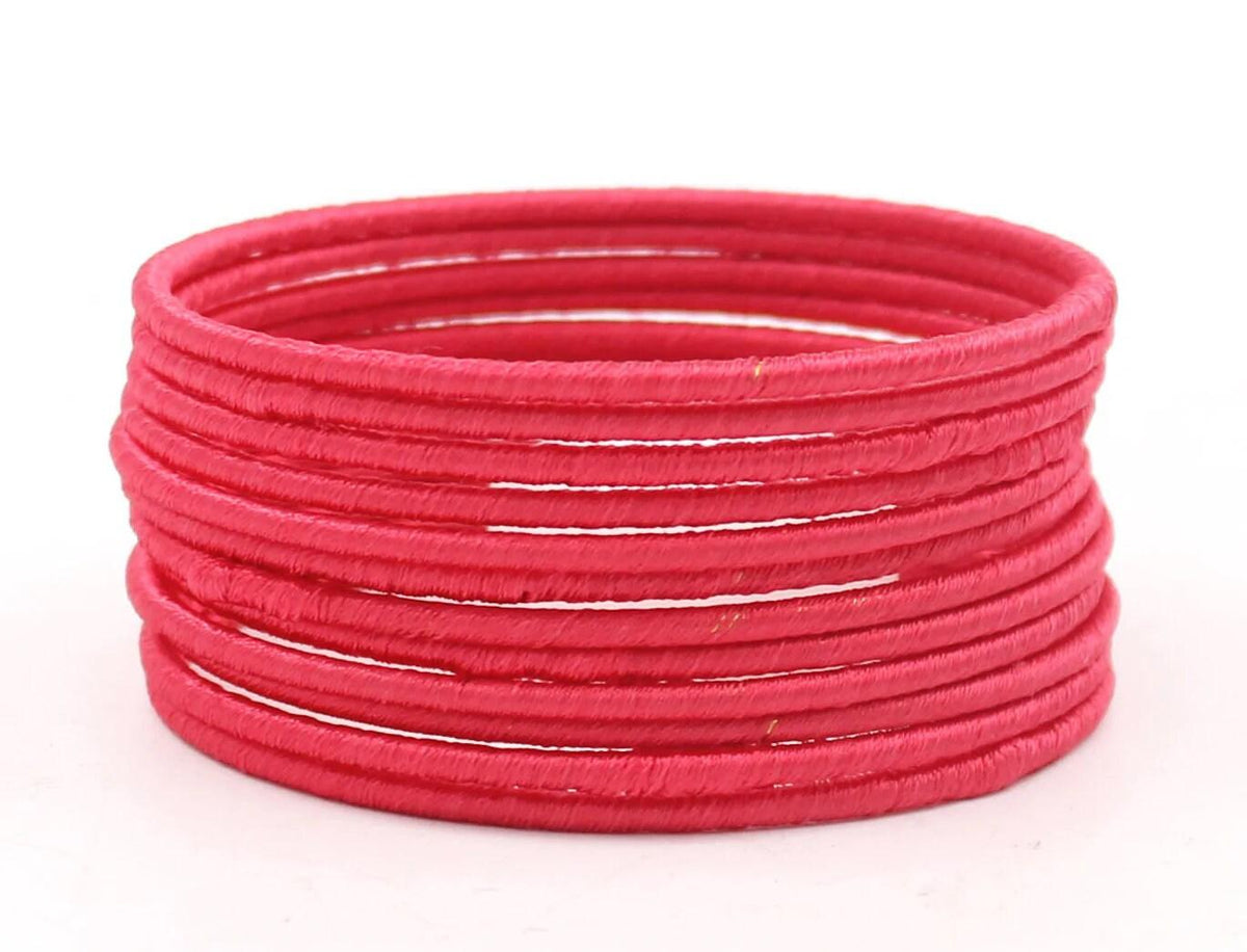 Indian Bangles, 12 Plain Silk Thread Bangle Set, Indian Jewelry, Bridal Bangles for Women, Indian Bangles, Bollywood Jewelry, Chudiyan