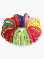 Indian Bangles Set / Bridal Bangles Set / Indian Jewelry / Bridal Bangles / Traditional Bangles / Gajra Kada & Velvet Colorful Bangles Set