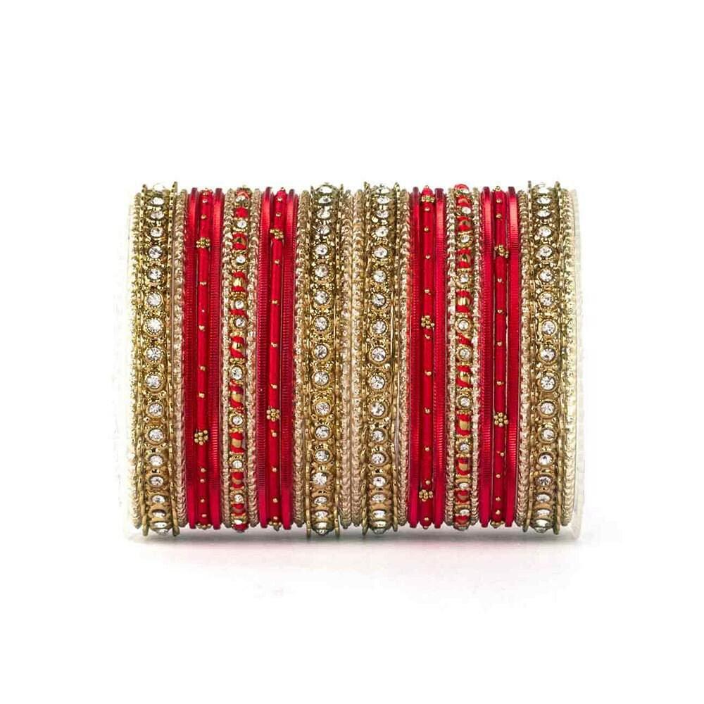 Indian Bangle set , Bridal Bangles, Thread Bangle Set, Stone & Silk Threads Bridal Bangle Set for Women, Indian Bollywood Jewelry for Girls