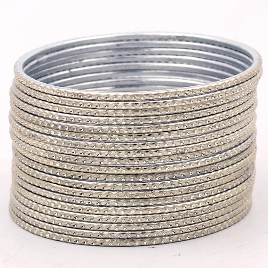 Indian Bangles Set 24 Shining Embossed Pattern Bangles, Indian Jewelry, Bridal Bangles for Women, Indian Bangles, Bollywood Jewelry