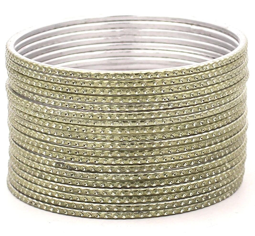 Indian Bangles Set 24 Shining Embossed Pattern Bangles, Indian Jewelry, Bridal Bangles for Women, Indian Bangles, Bollywood Jewelry