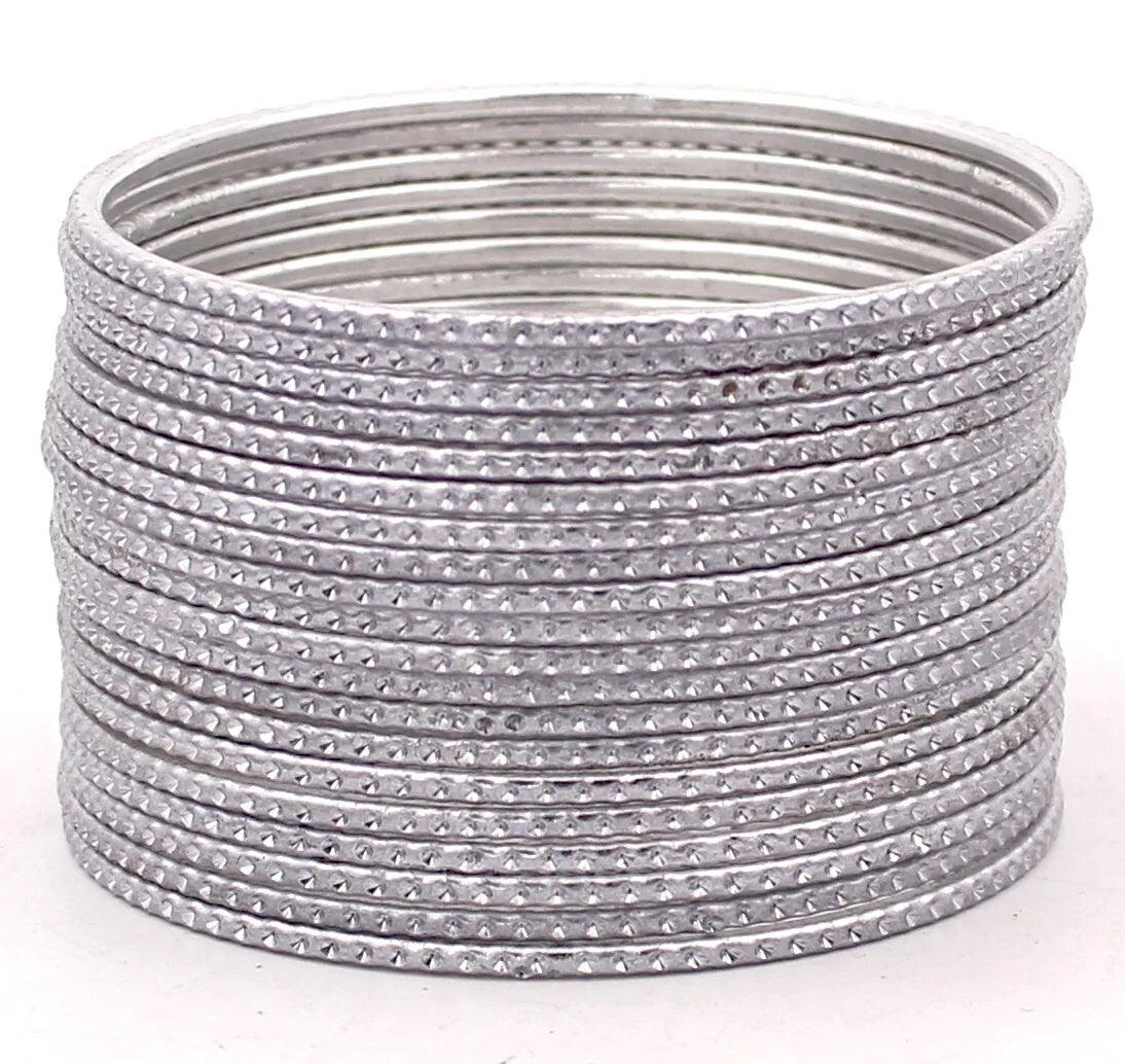 Indian Bangles Set 24 Shining Embossed Pattern Bangles, Indian Jewelry, Bridal Bangles for Women, Indian Bangles, Bollywood Jewelry