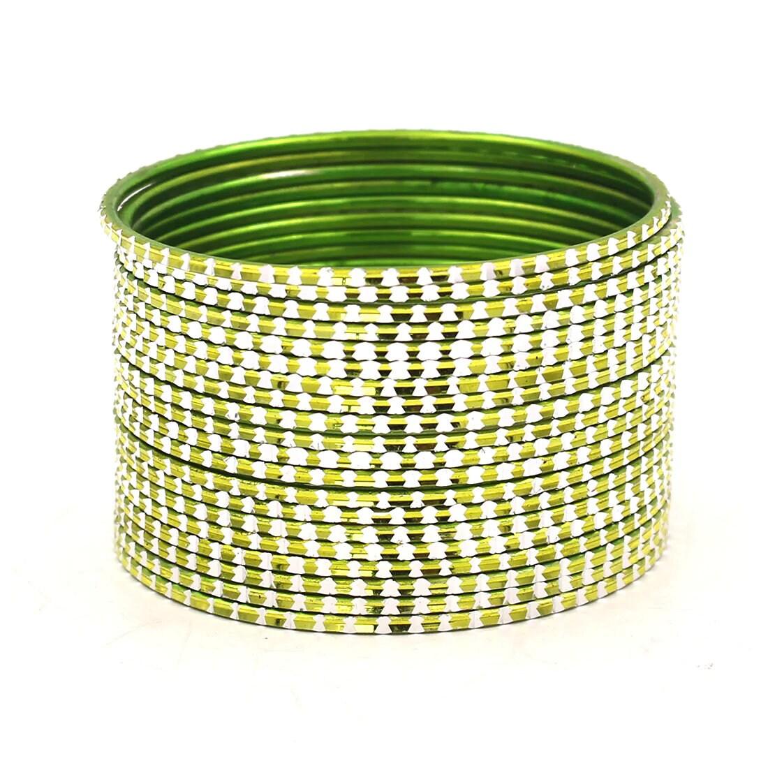 Indian Bangles, 24 Shining Bangles Set with Cutting design, Indian Jewelry, Bridal Bangles for Women, Indian Bangles, Bollywood Jewelry