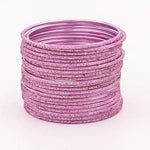 Indian Bangles, 24 Glitter Flat Shape Bangle Set , Indian Jewelry, Bridal Bangles for Women, Indian Bangles, Bollywood Jewelry