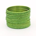 Indian Bangles, 24 Glitter Flat Shape Bangle Set , Indian Jewelry, Bridal Bangles for Women, Indian Bangles, Bollywood Jewelry