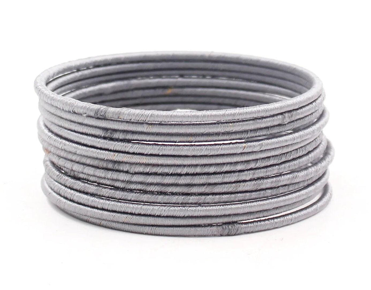 Indian Bangles, 12 Plain Silk Thread Bangle Set, Indian Jewelry, Bridal Bangles for Women, Indian Bangles, Bollywood Jewelry, Chudiyan