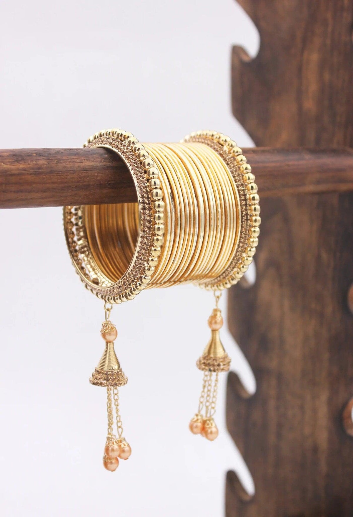 Shinning Ghungroo Bangle Set With Silver Tassel Bangles, Latkan Wedding Bangles for Girls, Lightweight Jewelry Bridal Bangles