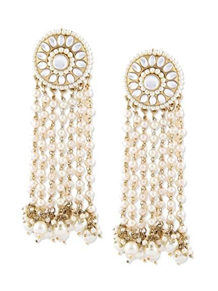 Pearl Earrings Dangle Pearl Earrings Wedding Pearl Earrings Hoop Fringe Earrings Dangle Jhumka / Long Pearl Danglers handcrafted earring