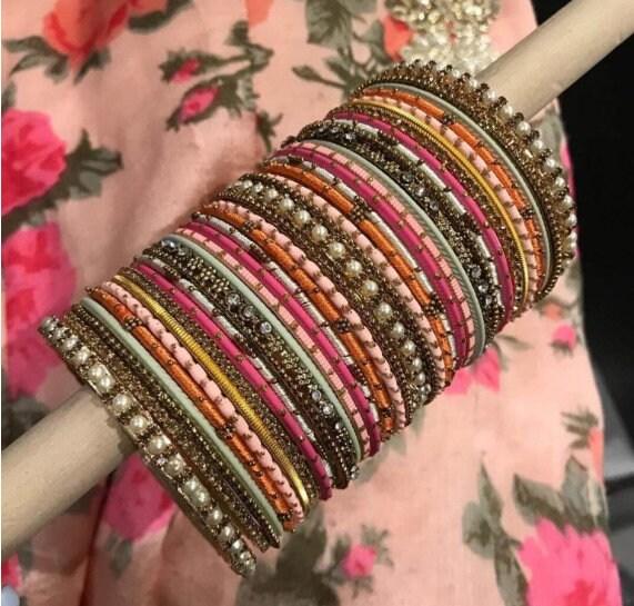 Customize Indian bangles set, Indian bangles, Wedding jewelry, colorful bangles, can be customized in any color