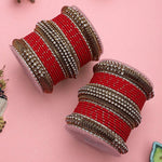 Indian dotted bangles set with Jaali work kada, Indian bangles, Wedding jewelry, festive colorful bangles Daily wear Bangles set (Set of 2)