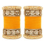 Flower Mirror Bangle Set, Indian bangle set , Velvet bangles, Traditional Wedding Bangles, Brass Metal and Stone Bridal Bangle Set