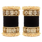 Flower Mirror Bangle Set, Indian bangle set , Velvet bangles, Traditional Wedding Bangles, Brass Metal and Stone Bridal Bangle Set