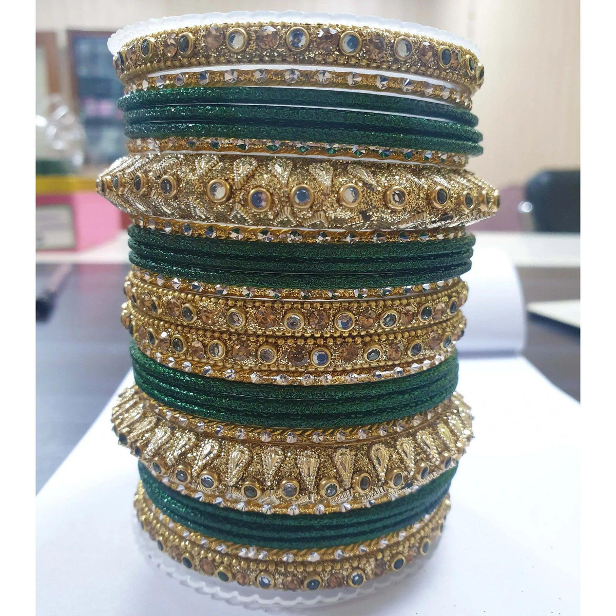 Traditional Kundan Bangle Set with stone work , Wedding bangles, Indian Jewelry