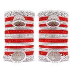 Pastel Bridal Bangle Set with Silver Kundan Jhumki, Indian wedding Tassel Bangles Set Woman Jewelry Bangle Set