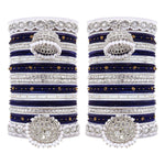 Pastel Bridal Bangle Set with Silver Kundan Jhumki, Indian wedding Tassel Bangles Set Woman Jewelry Bangle Set